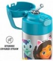 THERMOS FUNTAINER 12 onças de aço inoxidável isolado a vácuo Garrafa de canudo para crianças, Gabbys Dollhouse