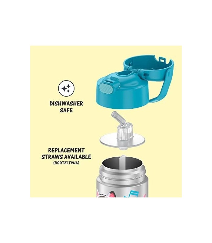 THERMOS FUNTAINER 12 onças de aço inoxidável isolado a vácuo Garrafa de canudo para crianças, Gabbys Dollhouse