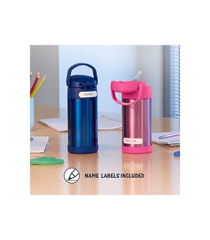 THERMOS FUNTAINER 12 onças de aço inoxidável isolado a vácuo Garrafa de canudo para crianças, Gabbys Dollhouse