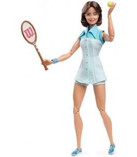 Barbie Inspiring Women Series Billie Jean King Collectible Doll, Aprox. 12 polegadas, vestido de tênis e acessórios, com suporte