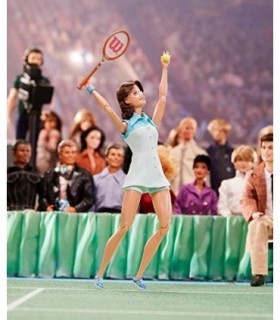 Barbie Inspiring Women Series Billie Jean King Collectible Doll, Aprox. 12 polegadas, vestido de tênis e acessórios, com suporte