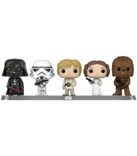 Funko Pop! Vinil: Star Wars - Darth Vader, Stormtrooper, Luke Skywalker, Princesa Leia e Chewbacca - Pacote com 5 (Convenção Gal