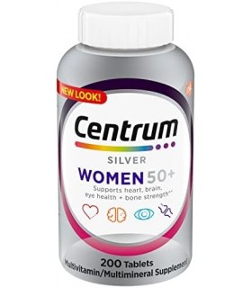 Centrum Silver Womens Multivitamínico para mulheres 50 Plus, suplemento com vitamina D3, vitaminas B, ingredientes não transgêni
