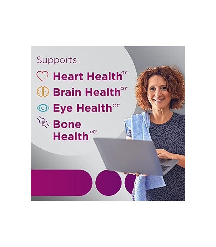 Centrum Silver Womens Multivitamínico para mulheres 50 Plus, suplemento com vitamina D3, vitaminas B, ingredientes não transgêni