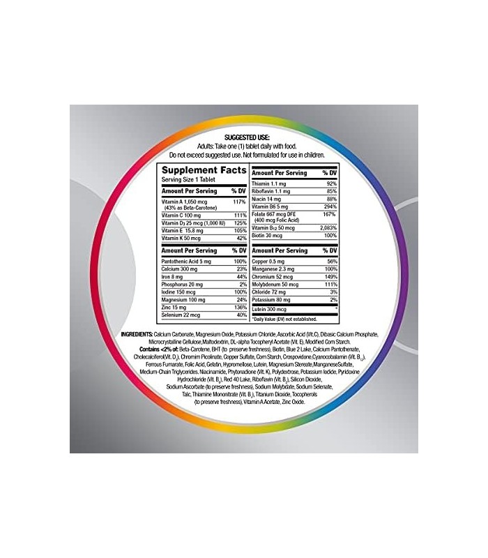 Centrum Silver Womens Multivitamínico para mulheres 50 Plus, suplemento com vitamina D3, vitaminas B, ingredientes não transgêni