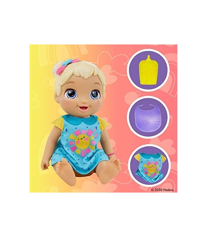 Baby Alive Baby Grows Up (Happy) - Happy Hope ou Merry Meadow, Growing and Talking Baby Doll, Toy with 1 Surprise Doll and 8 Acc