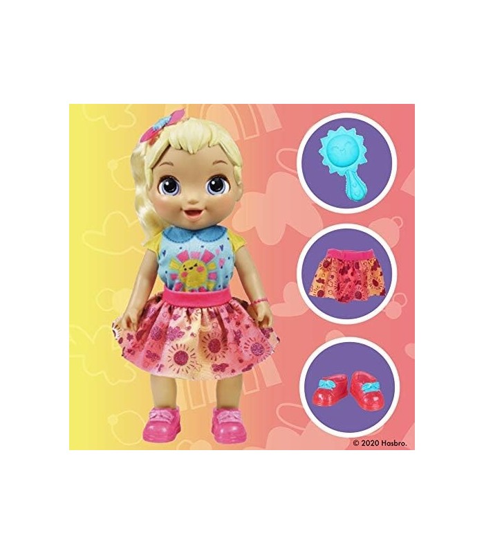Baby Alive Baby Grows Up (Happy) - Happy Hope ou Merry Meadow, Growing and Talking Baby Doll, Toy with 1 Surprise Doll and 8 Acc
