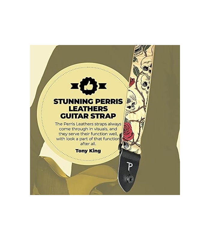 Alças de guitarra ajustáveis ??da Perriøs Leathers para crianças, homens e mulheres - Alça de guitarra jacquard para guitarras a