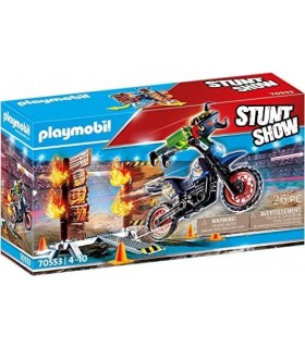 PLAYMOBIL Stunt Show Motocross com Fiery Wall