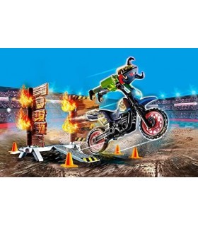 PLAYMOBIL Stunt Show Motocross com Fiery Wall