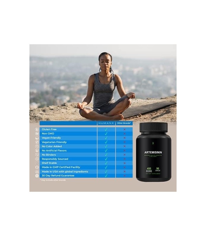 Artemisinina 450 mg - Suporta Envelhecimento Saudável e Imunidade - EUA Testado por Terceiros - Vegan, Não-OGM - Suplemento Arte