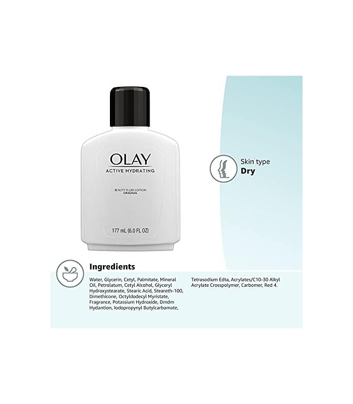 Hidratante Facial da Olay, Loção Hidratante Active Hydrating Beauty, 6 fl oz (Pacote com 2)