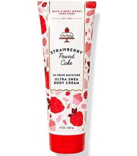 Bath and Body Works Body Care - 24 Hour Moisture Ultra Shea Body Cream - 8 oz - Strawberry Pound Cake
