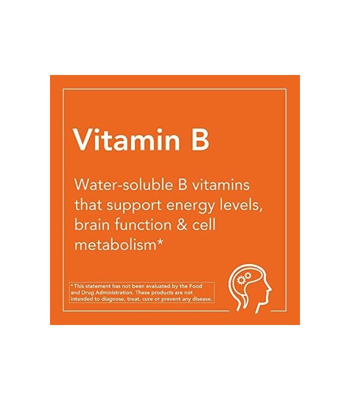 Suplementos NOW, Vitamina B-100, Liberação Sustentada, Produção de Energia*, Saúde do Sistema Nervoso*, 100 Comprimidos