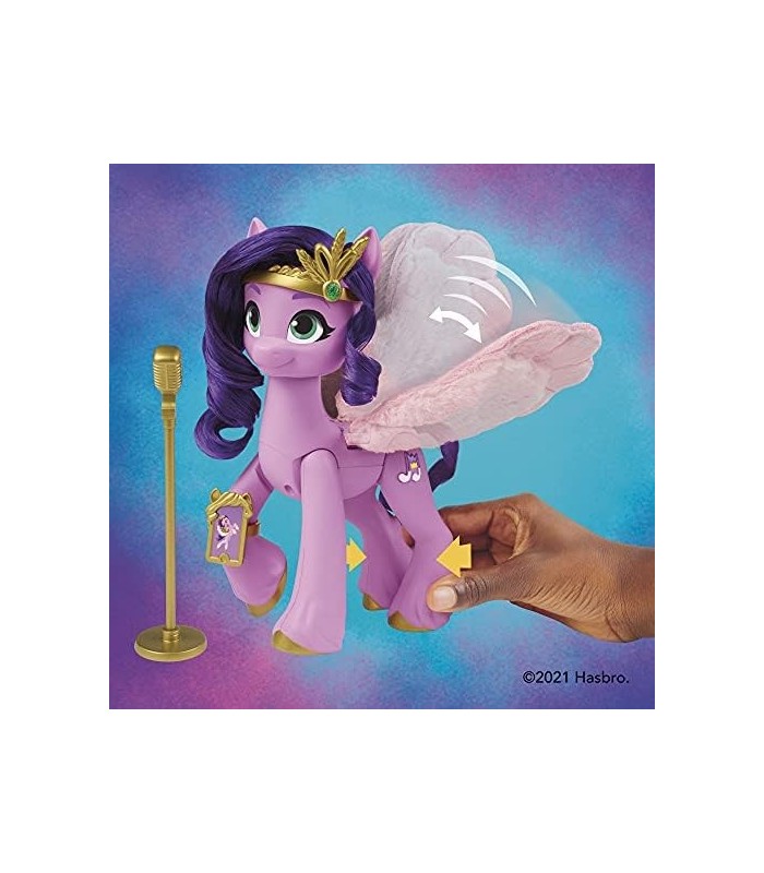 My Little Pony: Um filme de nova geração cantando a princesa Pipp Petals - pônei rosa de 6 polegadas que canta e toca música, br