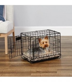 Casas MidWest para animais de estimação Caixa para cães iCrate de porta única e dupla recém-aprimorada, inclui bandeja à prova d