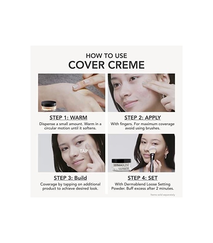 Base Dermablend Cover Creme Coverage com SPF 30, 35C Medium 1 Oz.