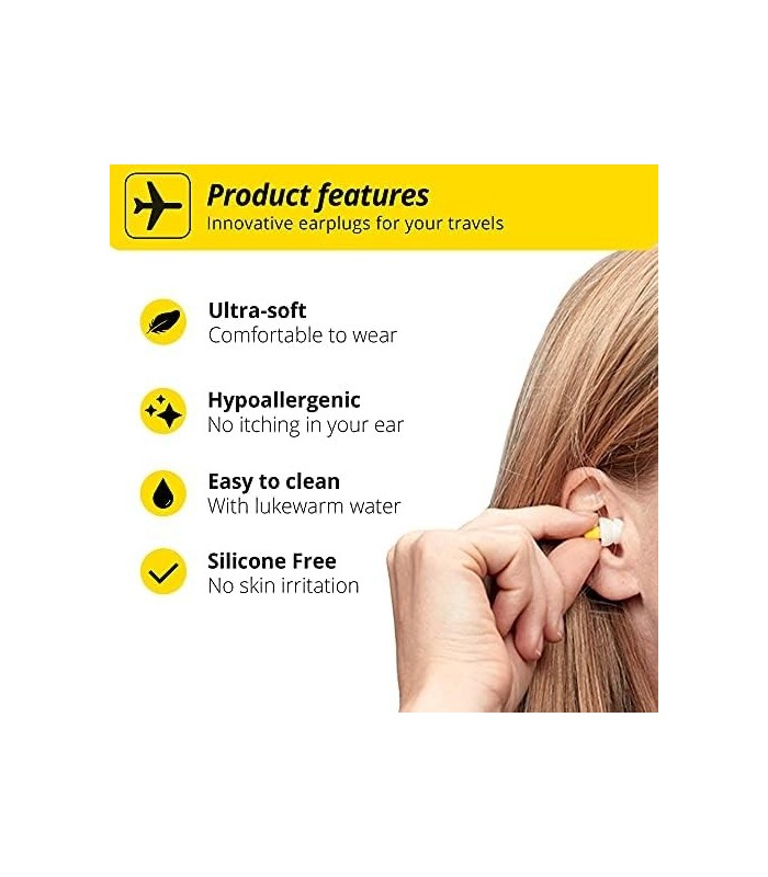 Alpine FlyFit - Tampões de ouvido para aliviar a pressão e prevenir dores de ouvido durante o vôo - Essenciais para viagens de a