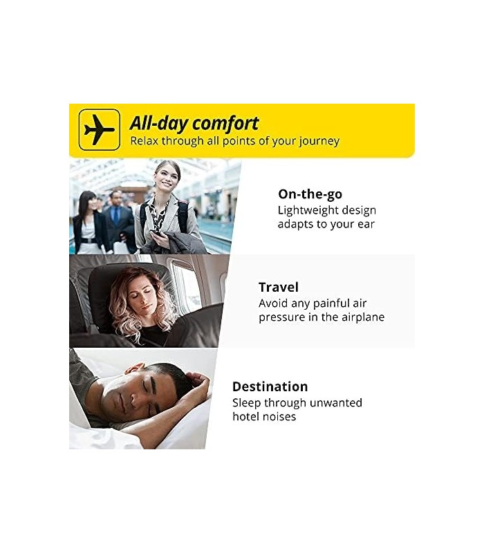 Alpine FlyFit - Tampões de ouvido para aliviar a pressão e prevenir dores de ouvido durante o vôo - Essenciais para viagens de a