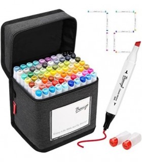 Conjunto de marcadores de álcool da série clássica Bianyo, pacote com 72, conjunto de marcadores de arte de bala e cinzel de pon