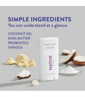 Desodorante Nativo | Desodorante Natural para Mulheres e Homens, Sem Alumínio com Bicarbonato de Sódio, Probióticos, Óleo de Coc