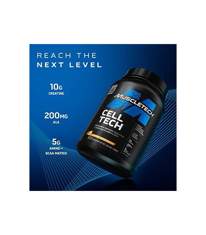 Creatina Monohidratada em Pó | MuscleTech Cell-Tech Creatina em Pó | Bebida de Recuperação Pós-Treino | Construtor de músculos p
