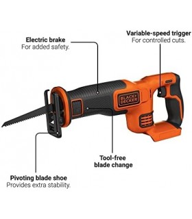 BLACK+DECKER 20V MAX* POWERCONNECT in. Serra alternativa sem fio (BDCR20B)