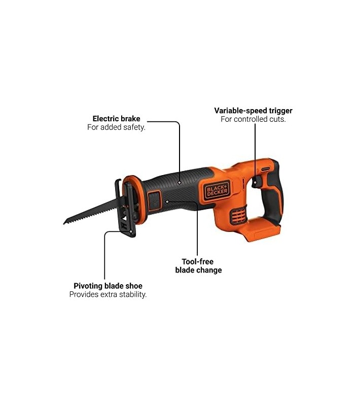 BLACK+DECKER 20V MAX* POWERCONNECT in. Serra alternativa sem fio (BDCR20B)