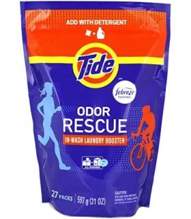 Tide Odor Rescue In-Wash Laundry Booster Pacs, 27 unidades por pacote, 21 onças (37000962243)