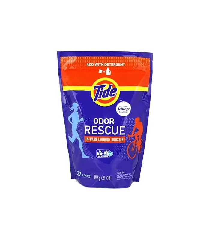 Tide Odor Rescue In-Wash Laundry Booster Pacs, 27 unidades por pacote, 21 onças (37000962243)