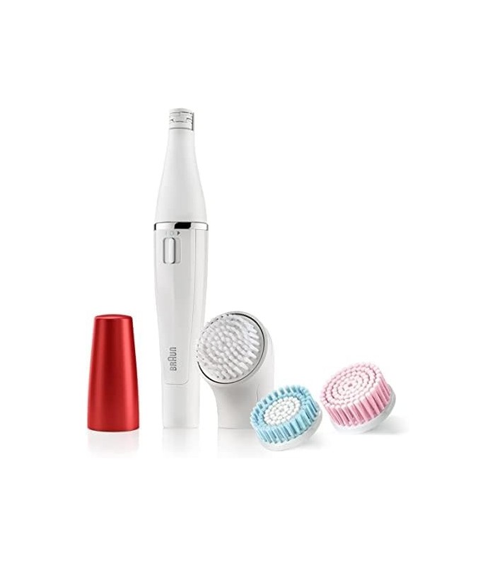 Braun FaceSpa 852 (edição japonesa) depiladora em miniatura feminina, depilação elétrica, com 2 escovas de limpeza facial, bolsa