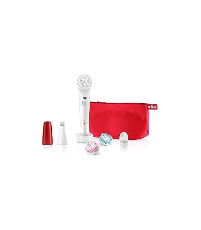 Braun FaceSpa 852 (edição japonesa) depiladora em miniatura feminina, depilação elétrica, com 2 escovas de limpeza facial, bolsa