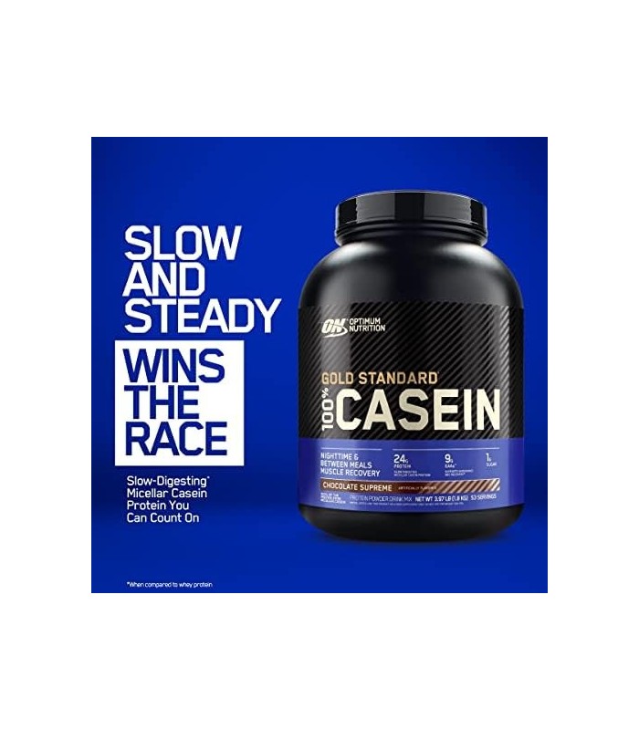 Optimum Nutrition Gold Standard 100% Micellar Casein Protein Powder, lento ajuda a mantê-lo satisfeito, recuperação muscular, bi
