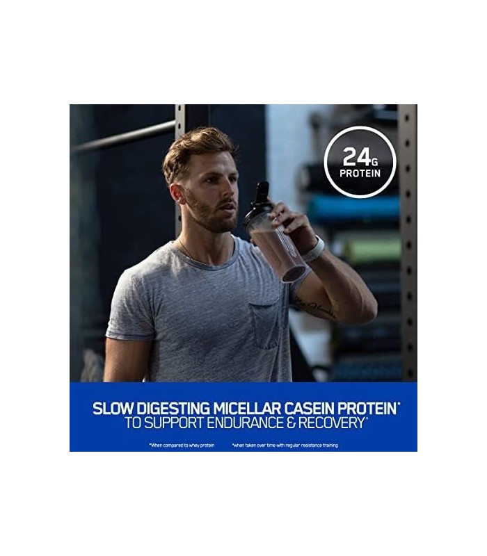 Optimum Nutrition Gold Standard 100% Micellar Casein Protein Powder, lento ajuda a mantê-lo satisfeito, recuperação muscular, bi