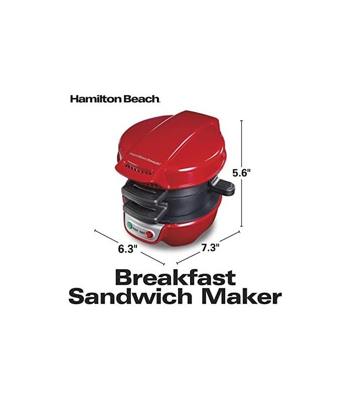 Hamilton Beach Breakfast Sandwich Maker com Egg Cooker Ring, Personalizar Ingredientes, Perfeito para Muffins Ingleses, Croissan
