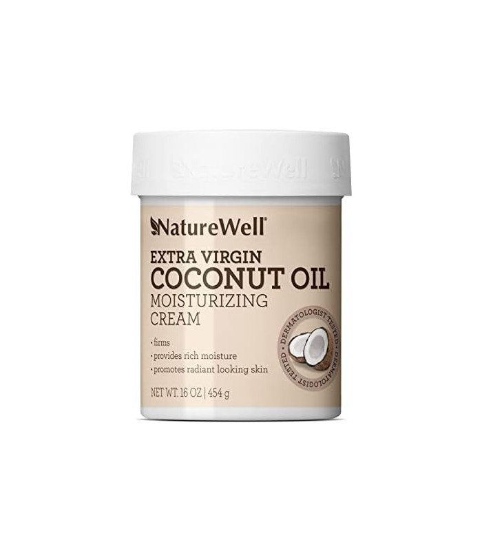 NATURE WELL 2.0 Extra Virgin Coconut Oil Creme Hidratante para Rosto e Corpo, Hidratação Intensa para Peles Sensíveis, 16 Oz