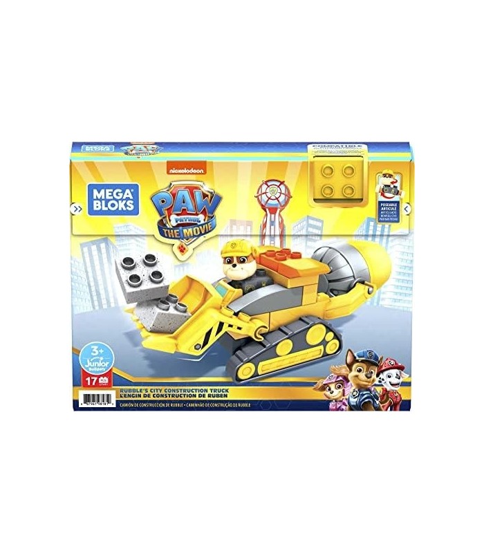 Mega Bloks PAW Patrol Rubbles City Construction Truck, Building Toys for Toddlers (17 peças)