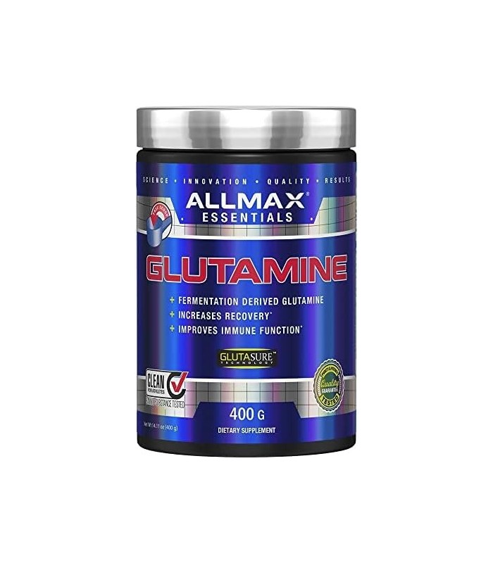 ALLMAX Nutrition L - Pó de Glutamina, Fórmula de Recuperação Muscular, Sem Glúten, Vegan, 400 Gramas