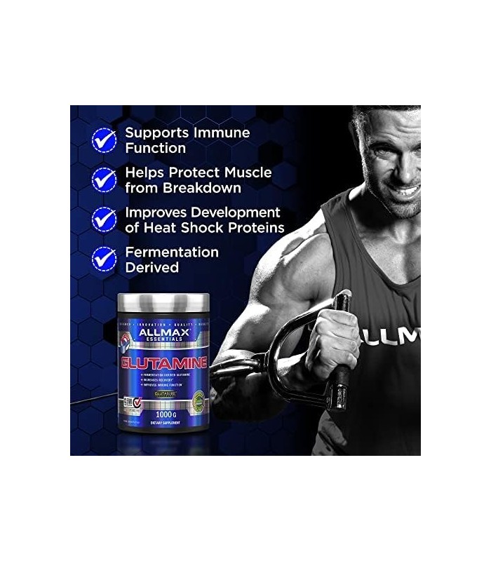 ALLMAX Nutrition L - Pó de Glutamina, Fórmula de Recuperação Muscular, Sem Glúten, Vegan, 400 Gramas