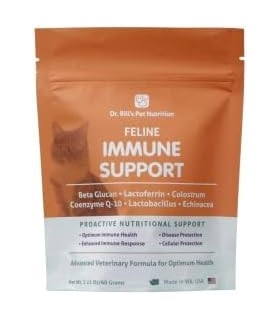 Dr. Suporte Imunológico Felino de Bill | Suplemento para animais de estimação | Suporte imunológico para gatos | Colostro para g