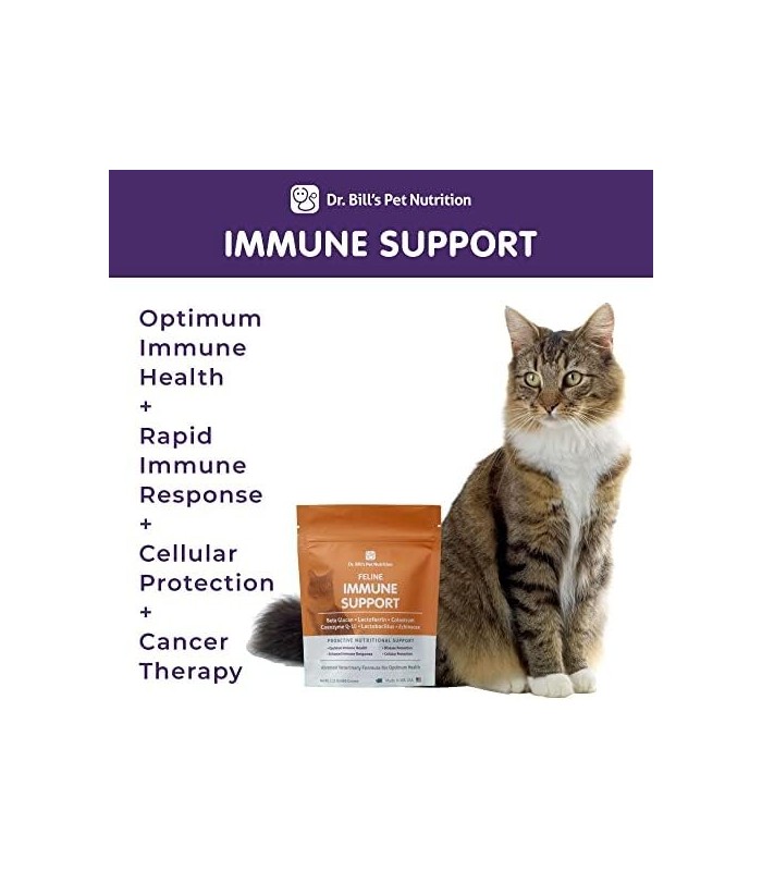 Dr. Suporte Imunológico Felino de Bill | Suplemento para animais de estimação | Suporte imunológico para gatos | Colostro para g