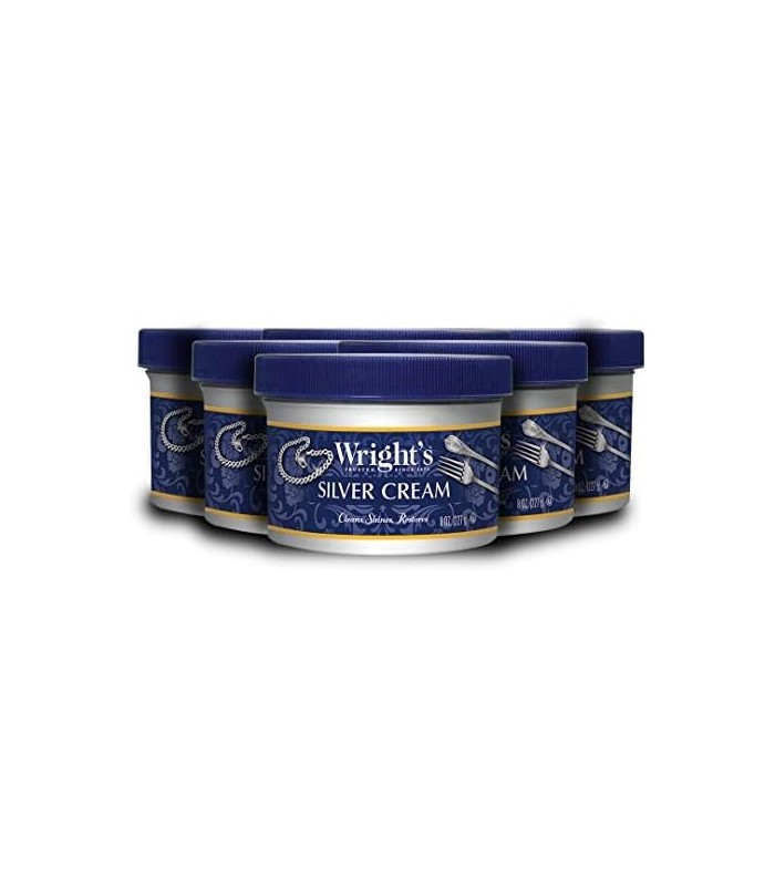 Limpador de Prata e Creme Polidor ' Pacote com 6 ' 8 onças ' Sem amônia ' Limpa suavemente e remove manchas sem arranhar