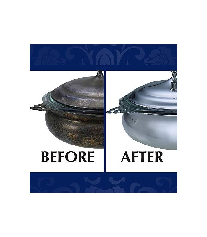 Limpador de Prata e Creme Polidor ' Pacote com 6 ' 8 onças ' Sem amônia ' Limpa suavemente e remove manchas sem arranhar