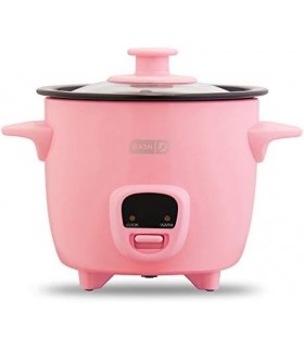 DASH Mini panela de arroz a vapor com panela antiaderente removível, função manter quente e guia de receitas, 2 xícaras, para so