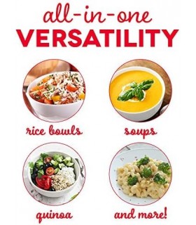 DASH Mini panela de arroz a vapor com panela antiaderente removível, função manter quente e guia de receitas, 2 xícaras, para so