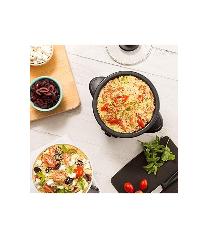 DASH Mini panela de arroz a vapor com panela antiaderente removível, função manter quente e guia de receitas, 2 xícaras, para so