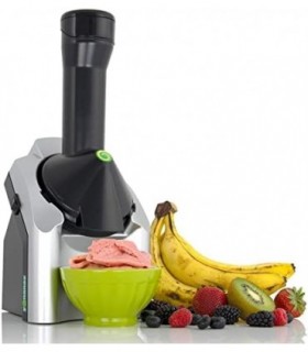 Yonanas 902 Classic Vegan, máquina de sorvete de frutas congeladas sem laticínios, inclui 36 receitas, 200 watts, prata