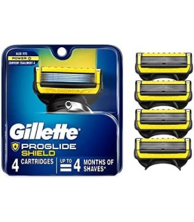 Recargas de lâmina de barbear Gillette ProGlide Shield Mens, 4 unidades, escudos contra irritação da pele
