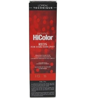 Tubo Loreal Excellence Hicolor H09 Red Hot 1,74 onças (51 ml) (Pacote com 6)