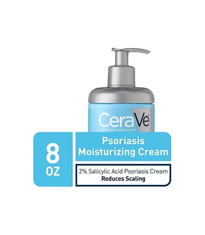 CeraVe Creme Hidratante para Tratamento de Psoríase | Com Ácido Salicílico para Alívio da Coceira da Pele Seca e Uréia para Hidr